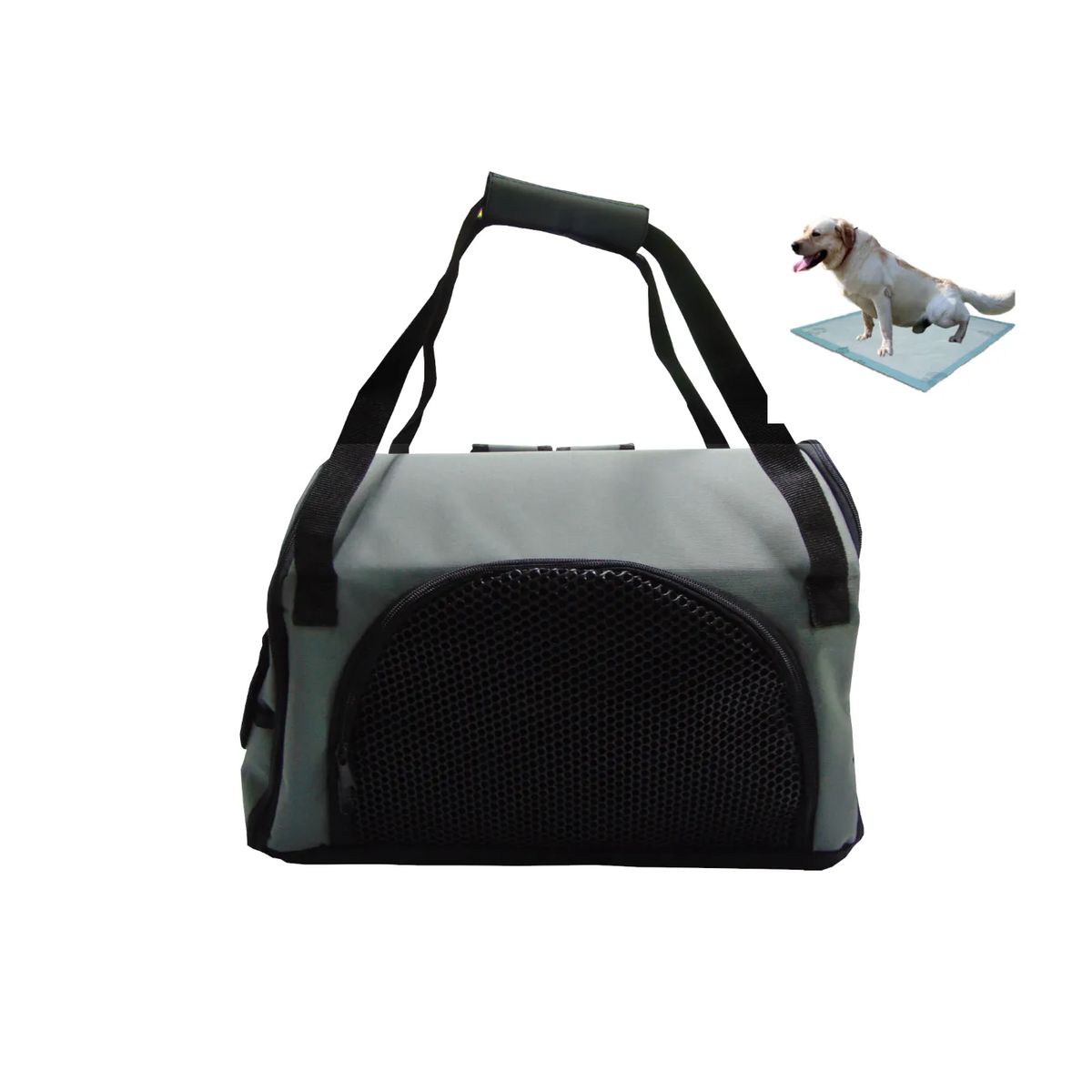 HALLY PET - Morral Cargador Cabina  + 15 Unidades de Tapetes Gris