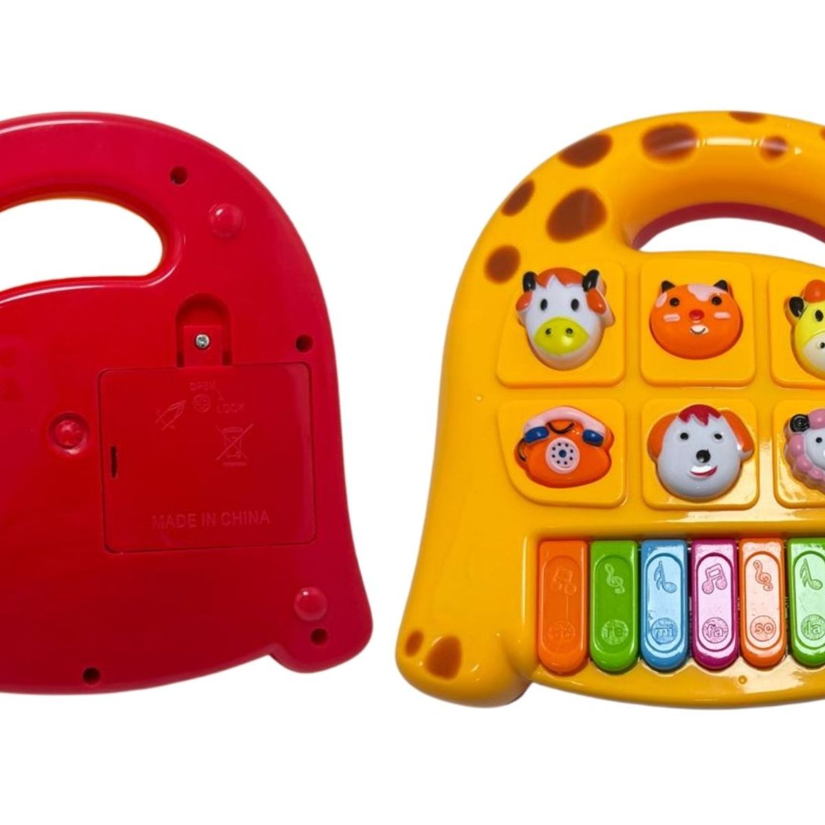 MAZUGI - Piano Organeta Musical Juguete Bebes Animal Niños Luz Jirafa Amarillo