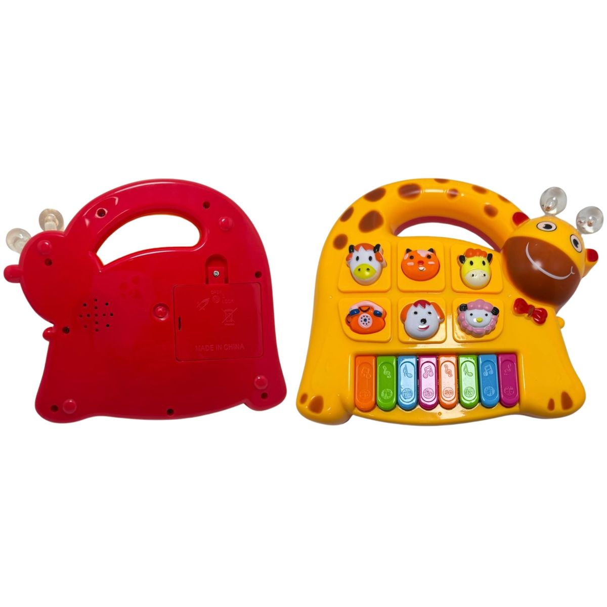 MAZUGI - Piano Organeta Musical Juguete Bebes Animal Niños Luz Jirafa Amarillo