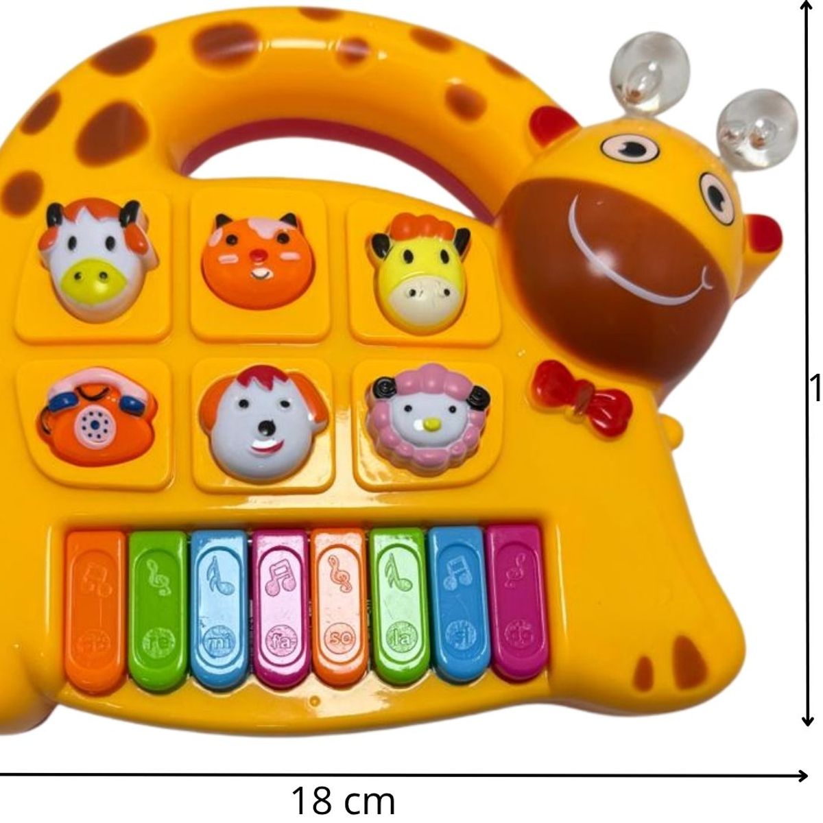 MAZUGI - Piano Organeta Musical Juguete Bebes Animal Niños Luz Jirafa Amarillo