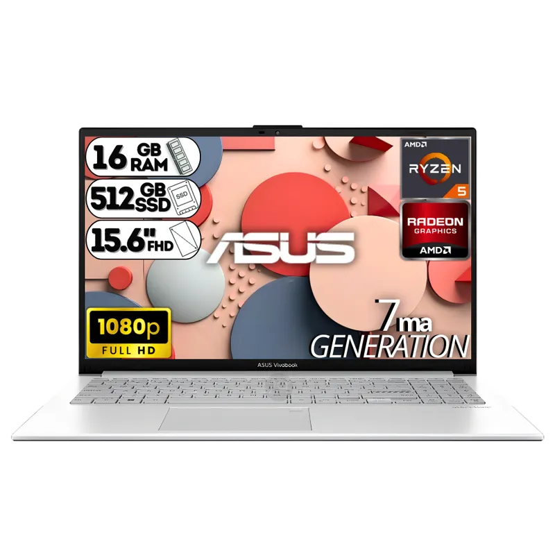 ASUS - PORTATIL AMD RYZEN 5 7520U 16GB DDR5 512GB SSD 15.6 FULL HD