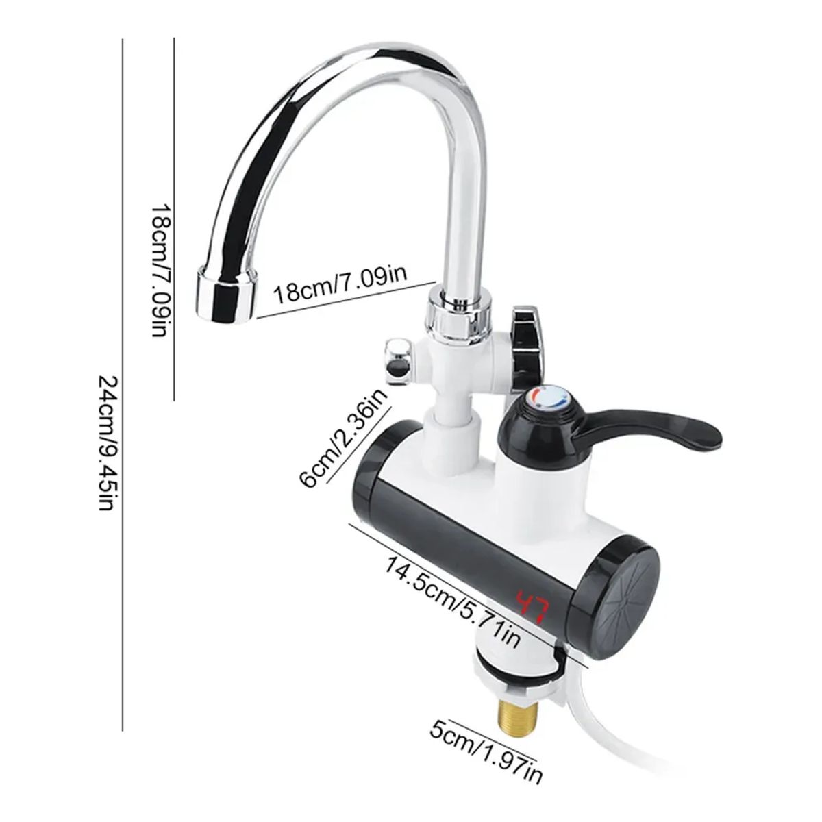 MILOPTS - Grifo Eléctrico Con Calentador Agua Instantáneo Hogar