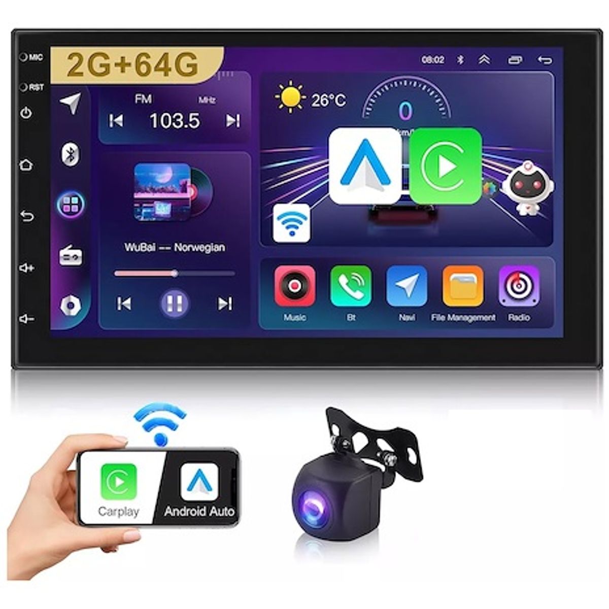 GENERICO - Radio Pantalla para Carro Android 10” 2GB+64GB