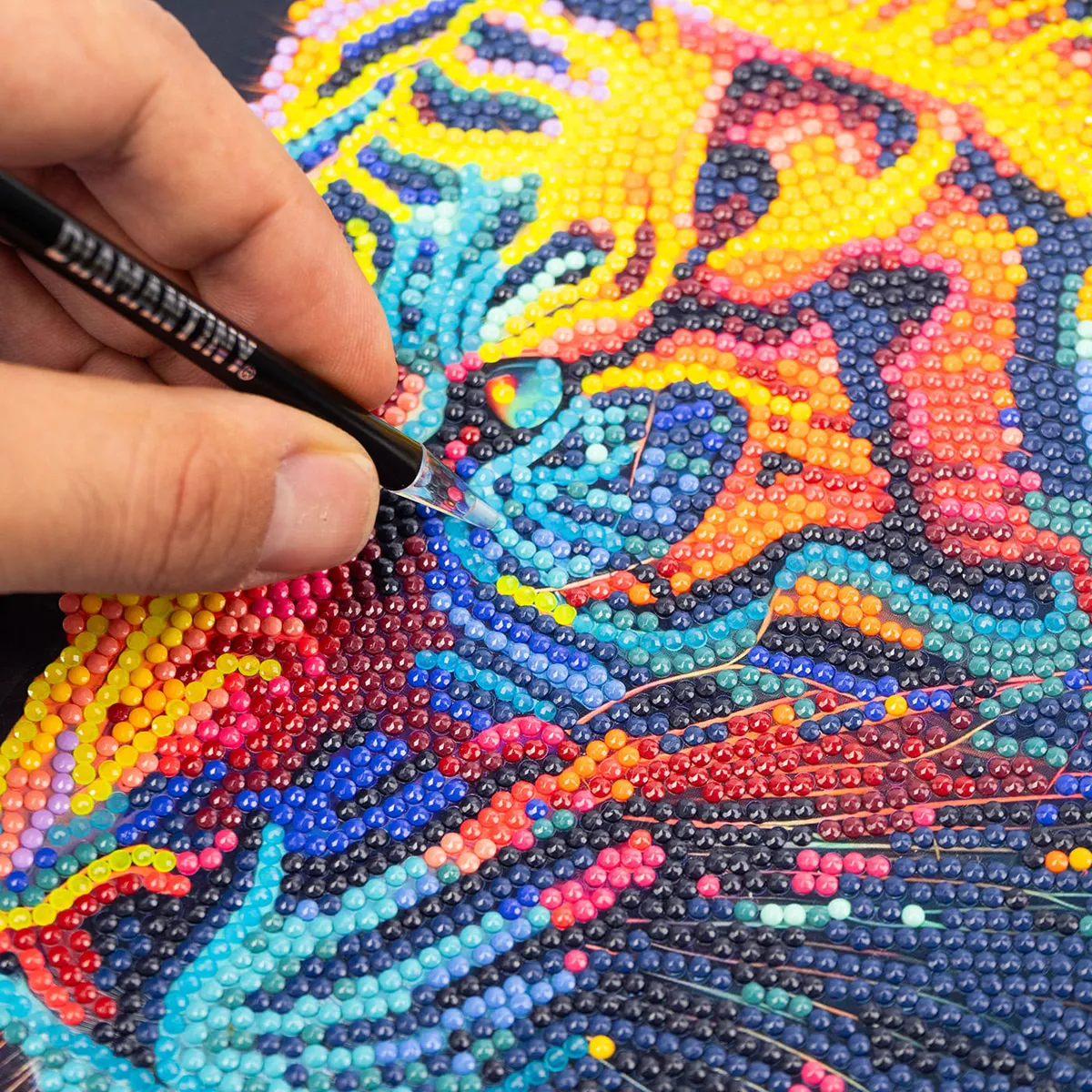 DIAMOND - Cuadro DIY Diamantiny Tigre Colorido con Diamantes