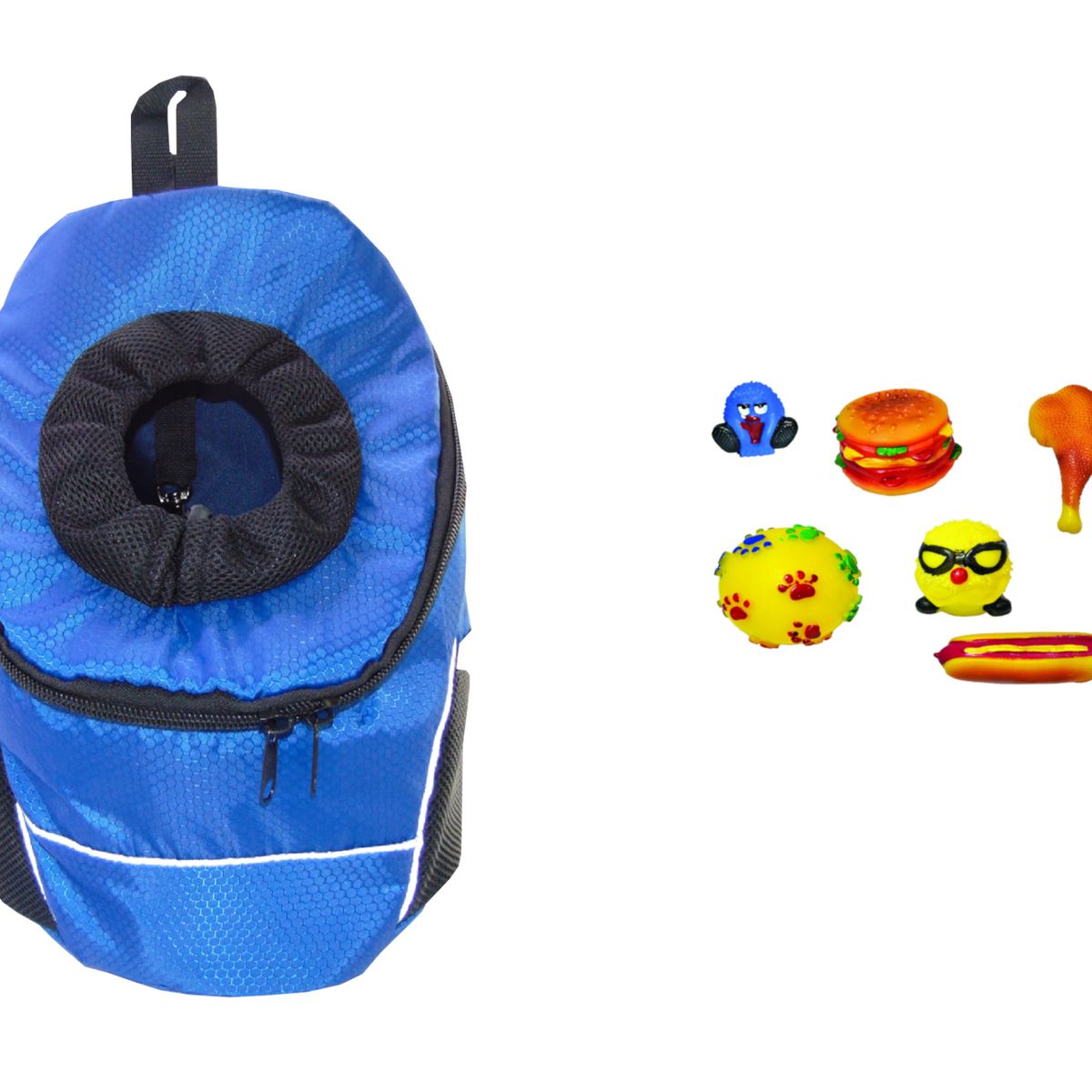 HALLY PET - Morral Cargador Ventana Med + Dispensador + 20 Rollos Azul Oscuro