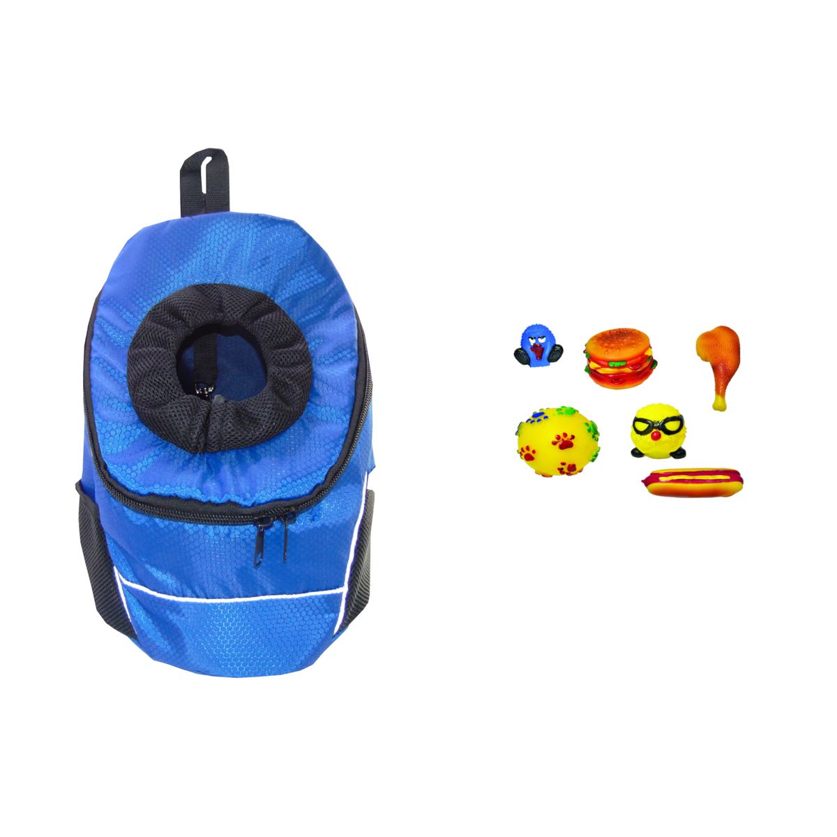 HALLY PET - Morral Cargador Ventana Med + Dispensador + 20 Rollos Azul Oscuro
