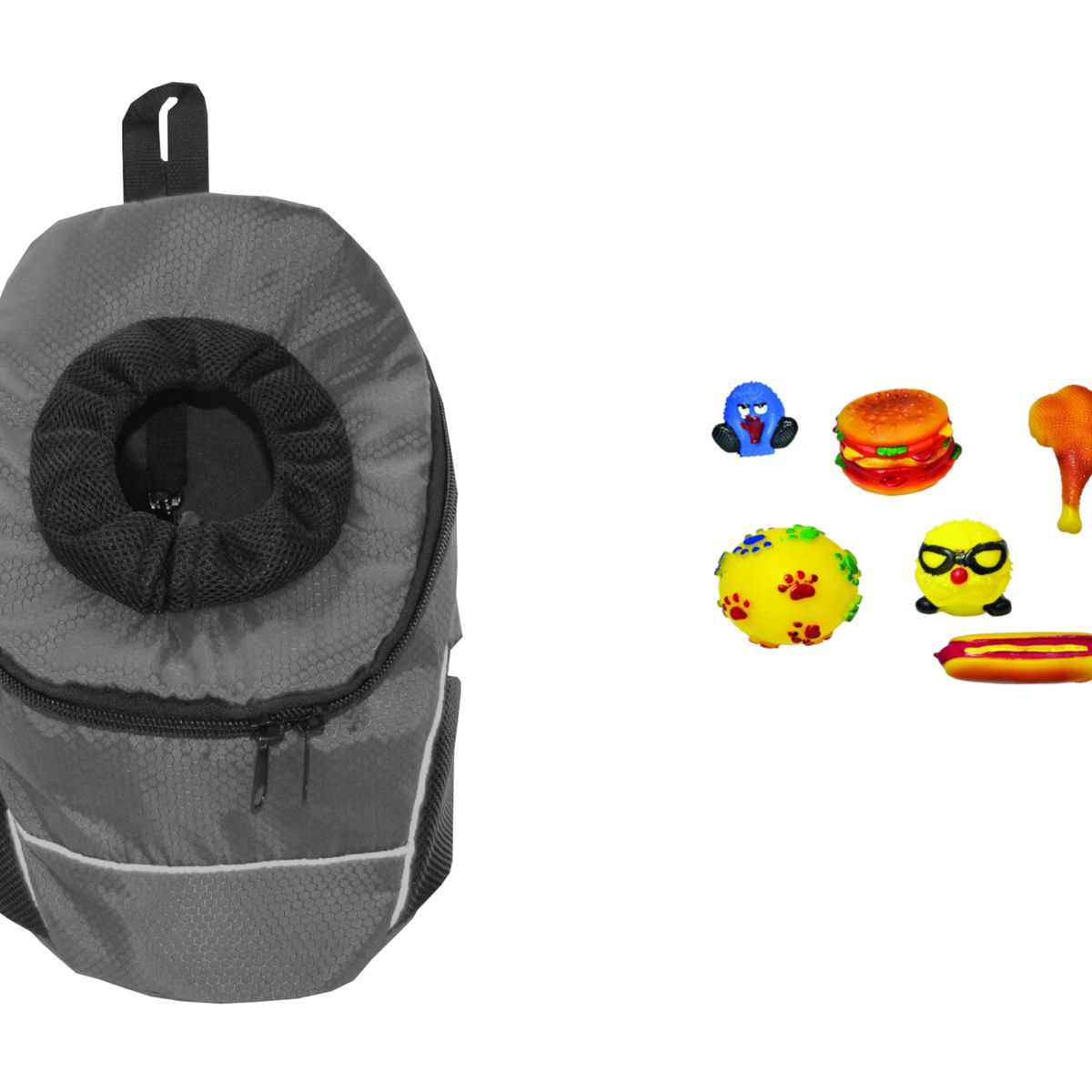 HALLY PET - Morral Cargador Ventana Med + Dispensador + 20 Rollos Gris