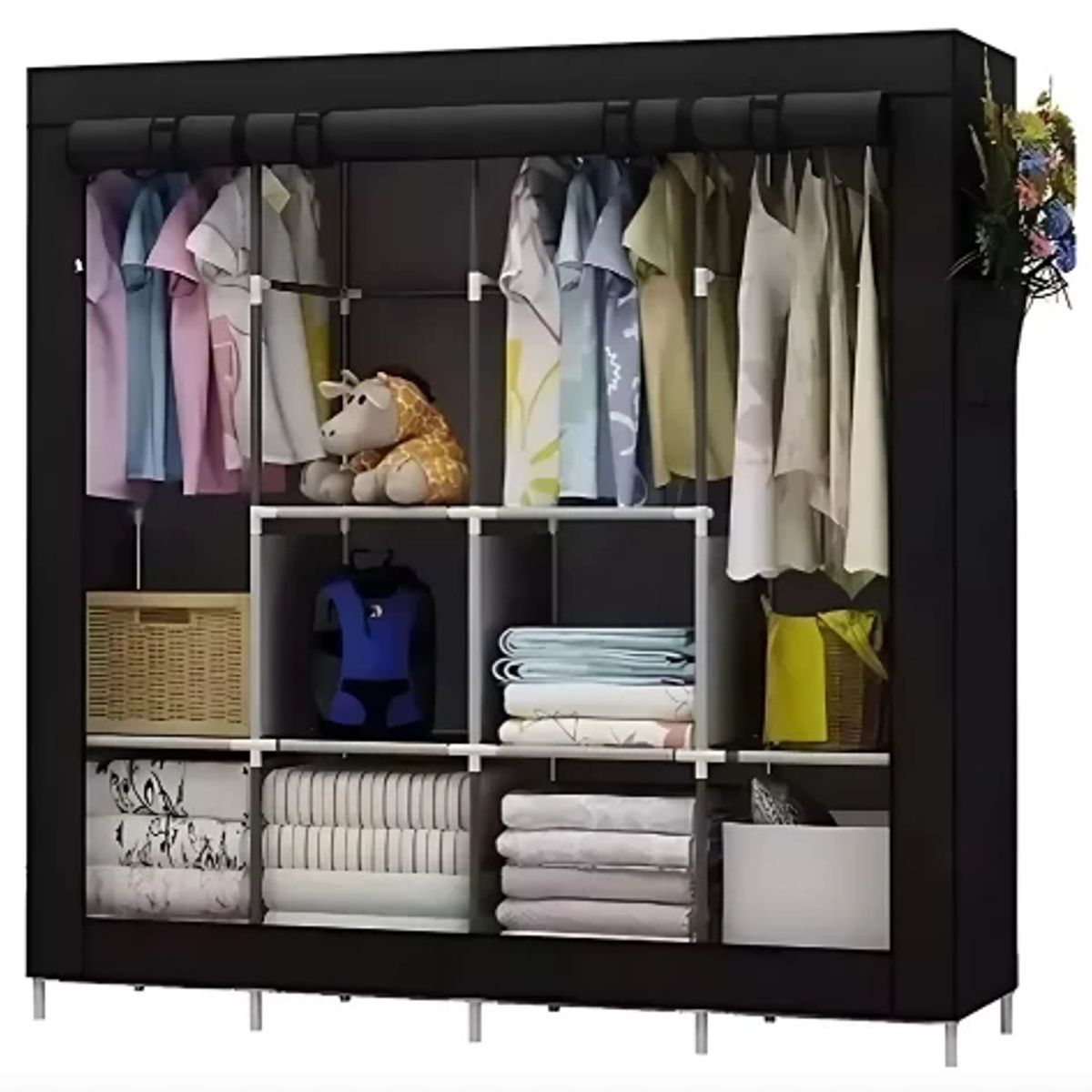 GENERICO - Closet Ropera Armable 4 Puertas Organizador Portátil