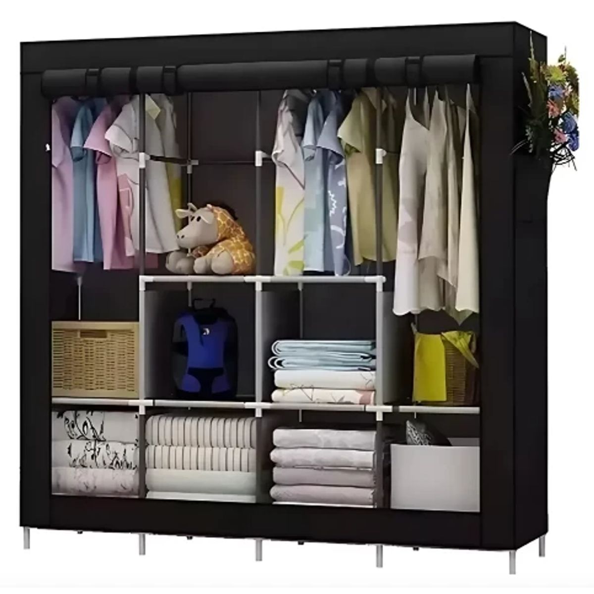 GENERICO - Closet Ropera Armable 4 Puertas Organizador Portátil
