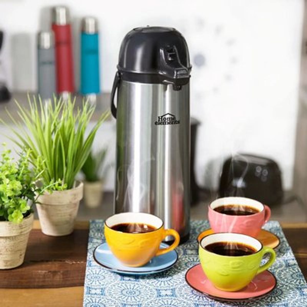 HOME ELEMENTS - Termo Para Cafe 1.9 Lts Bomba Combo 2 Unidades Home Elements