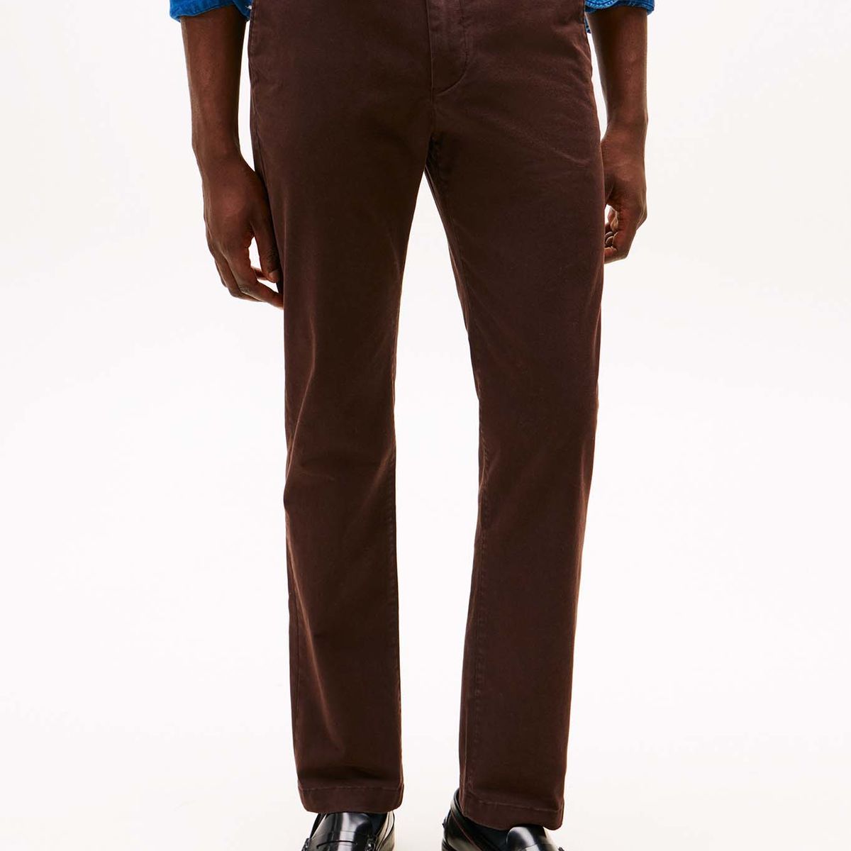 TOMMY HILFIGER - Pantalón chocolate chino Denton recto de sarga Tommy Hilfiger