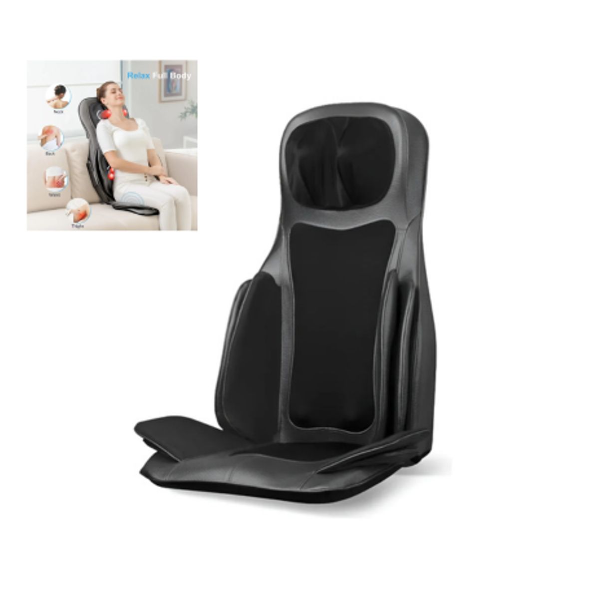 SHUNGA - Silla Masajeador De Espalda Y Cuello Comfier Con Calor Masaje 3d Y Control Ajustable