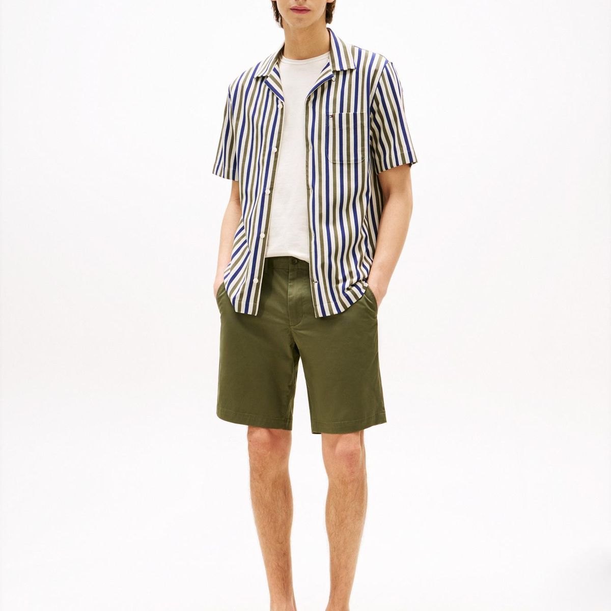 TOMMY HILFIGER - Pantalón blanco chino corto Brooklyn colección 1985 Tommy Hilfiger