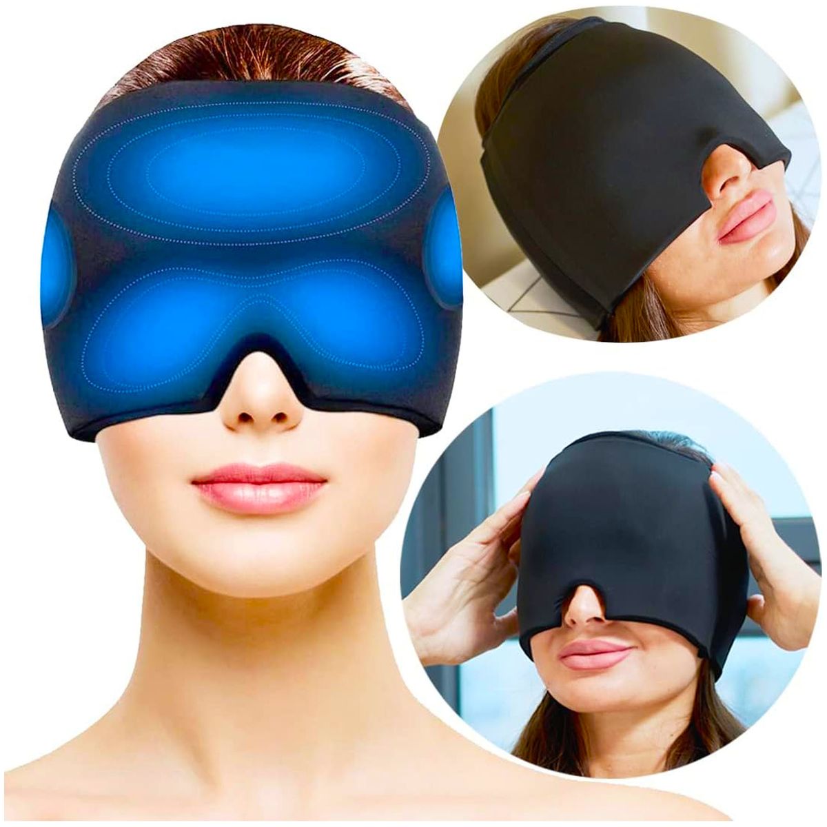 ONE PIXEL - Gorro De Migraña Para Aliviar Dolor De Cabeza Compresa Fría Caliente