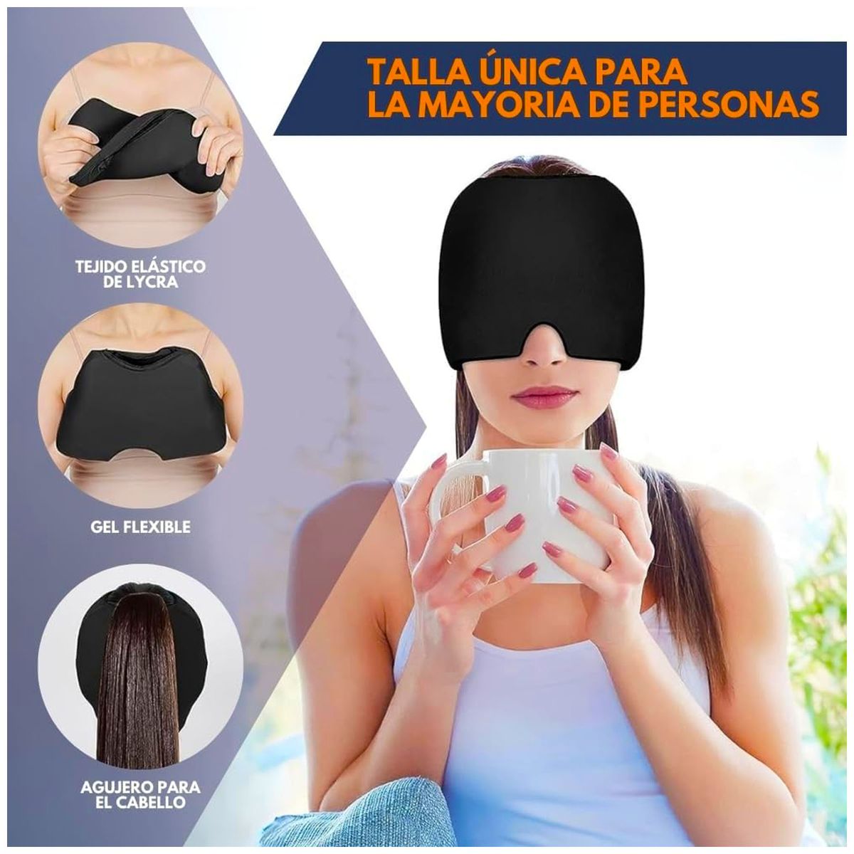 ONE PIXEL - Gorro De Migraña Para Aliviar Dolor De Cabeza Compresa Fría Caliente