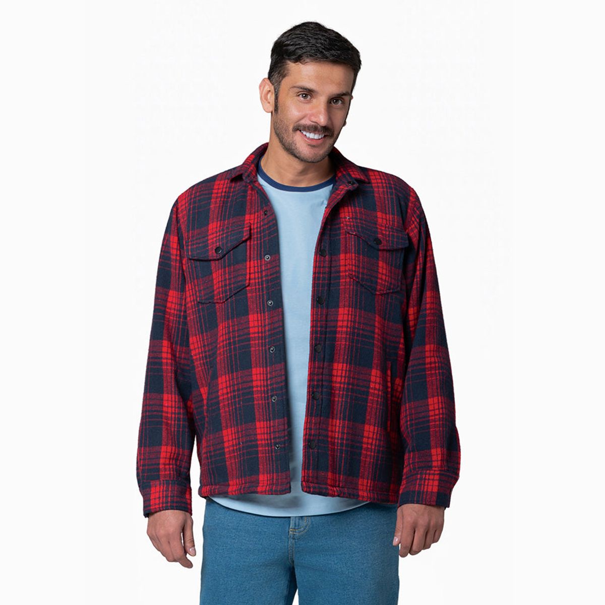 LEC LEE - Chaqueta Leñadora Acochada para Hombre Rojo Lec Lee XL