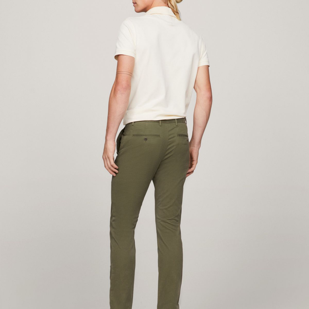 TOMMY HILFIGER - Pantalón verde chino 1985 bleecker de pima Tommy Hilfiger