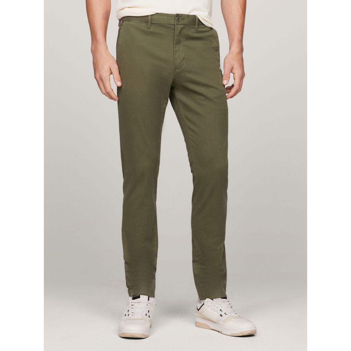 TOMMY HILFIGER - Pantalón verde chino 1985 bleecker de pima Tommy Hilfiger