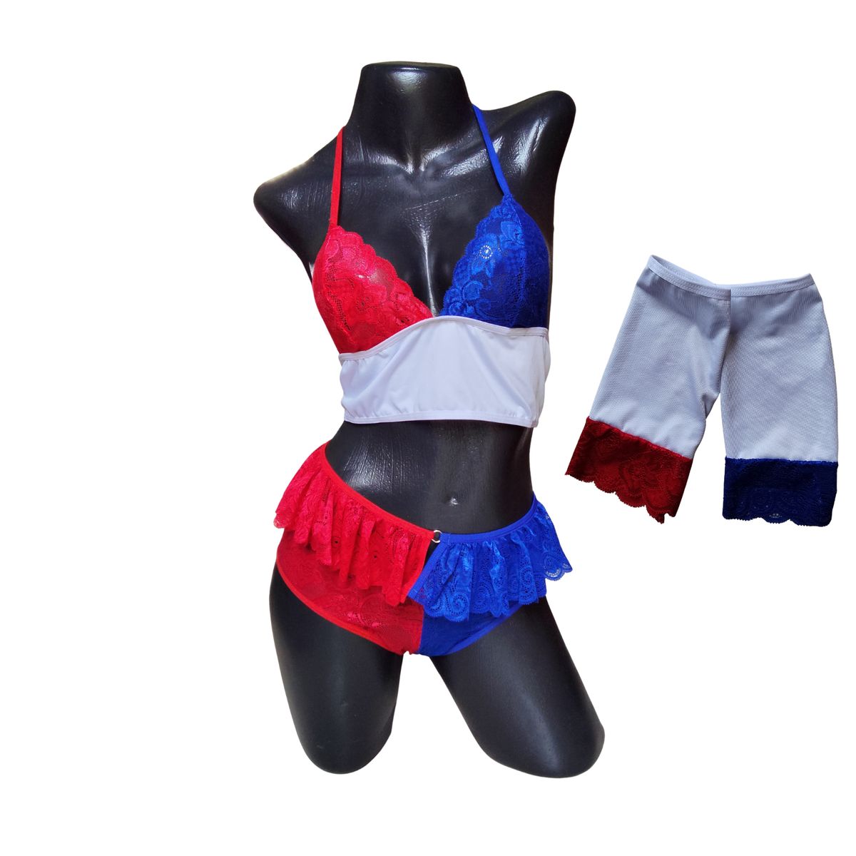 PROVOCAME - Disfraz Femenino Sexy Harley Quinn Lenceria Erotica Mujer Talla Unica