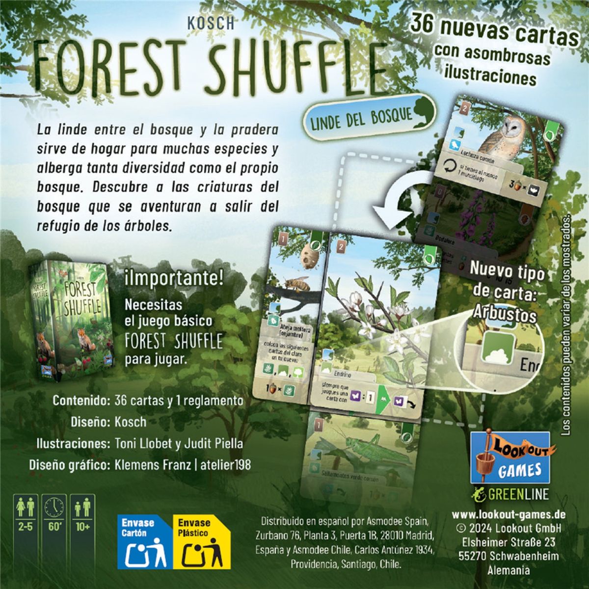 ASMODEE - Forest Shuffle expansión Linde Del Bosque Juego De Mesa Esp