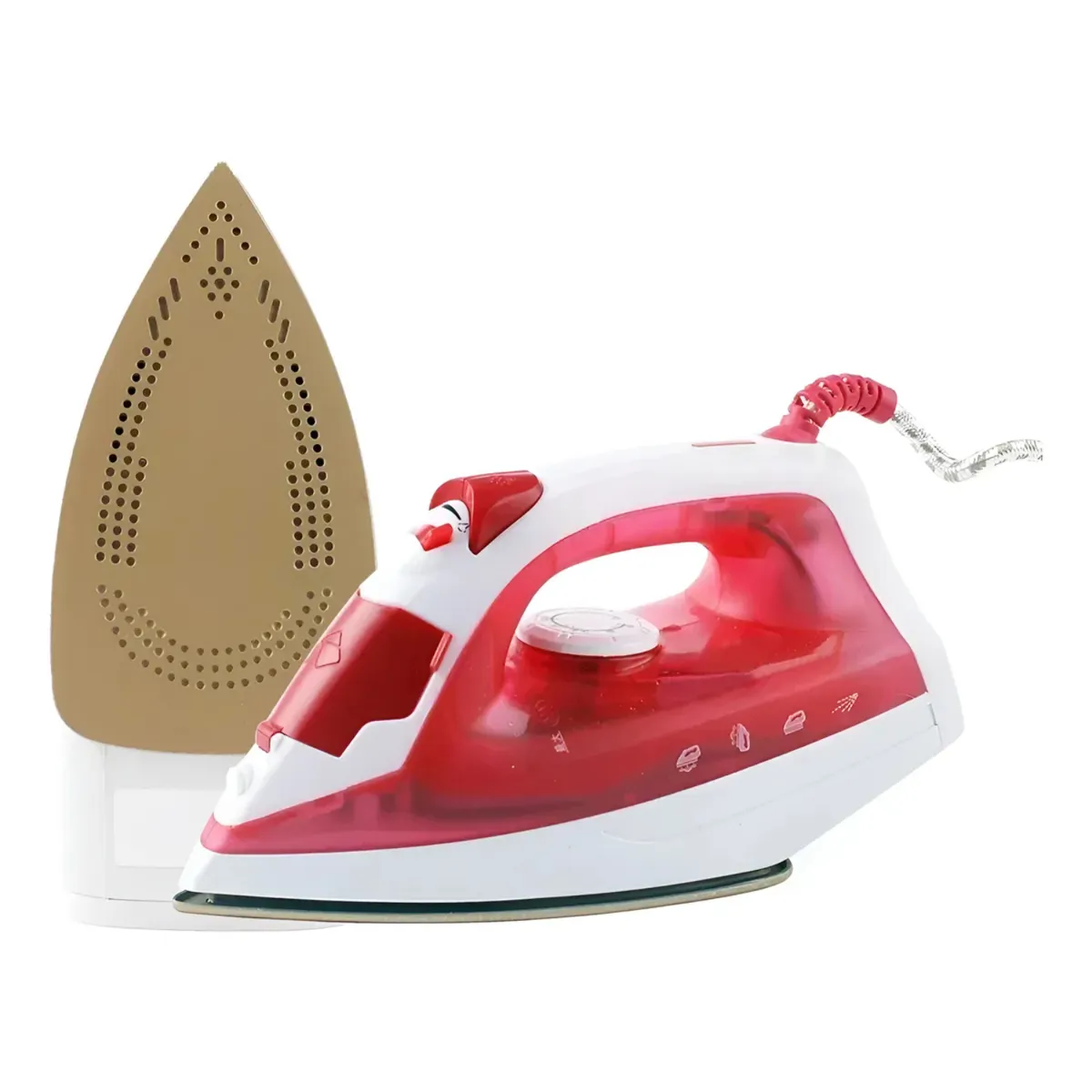 NOBELSOUND - Plancha De Vapor Para Ropa Con Placa De Cerámica Rojo