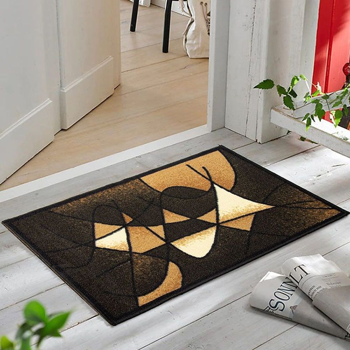 GENERICO - Alfombra Tapete Pie De Cama - Entrada 50 X 80cms Beige