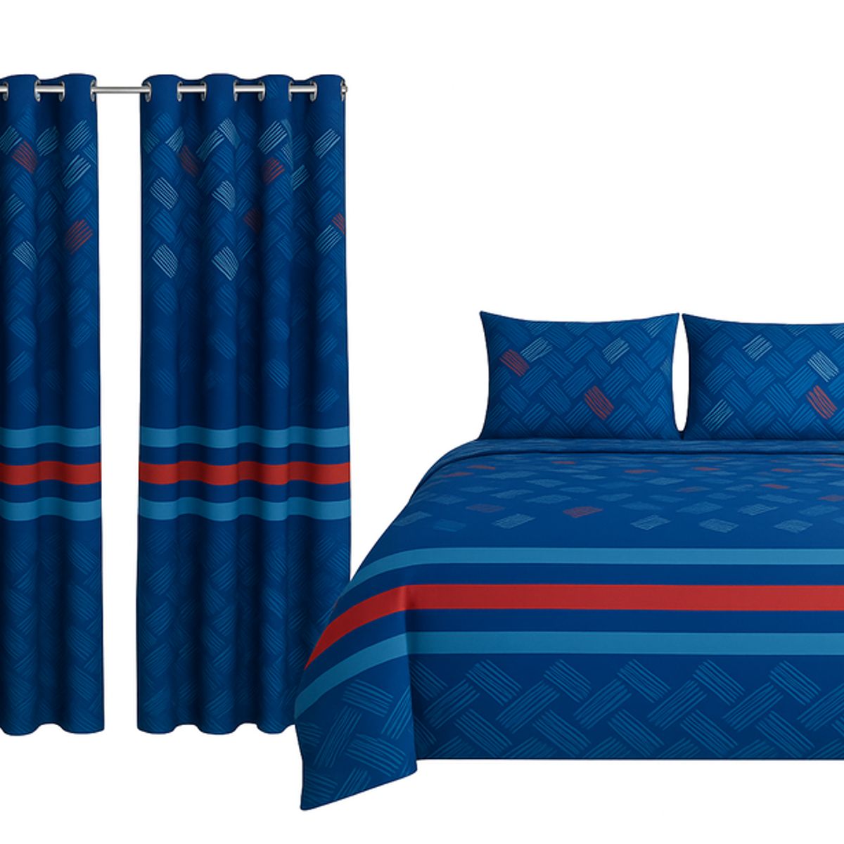 ELEGANT - Combo Sábanas y Cortina Cama Doble 140x190