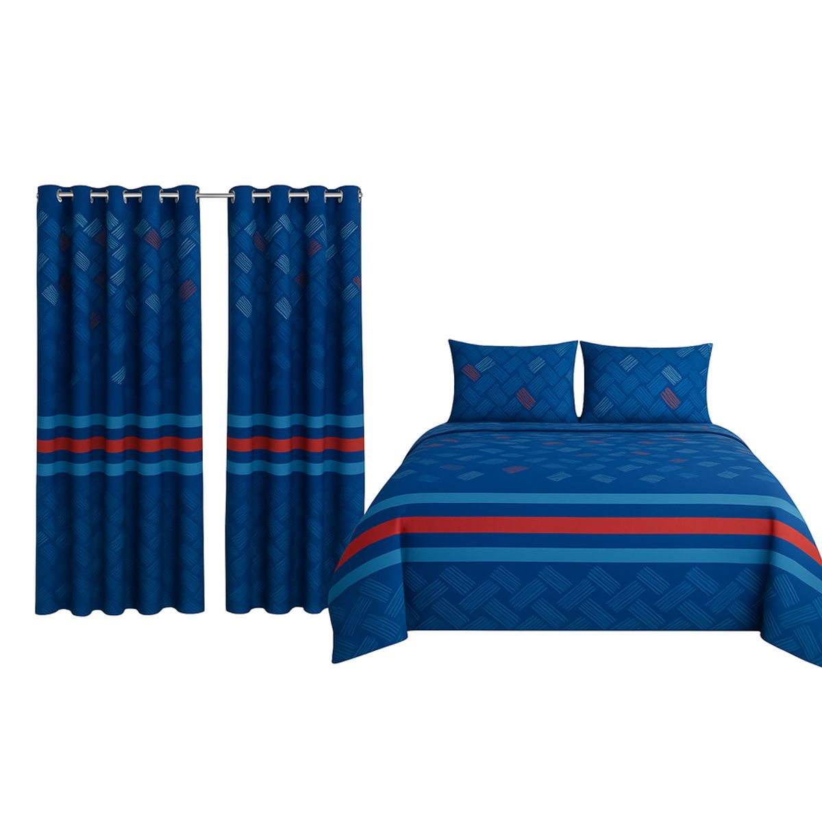 ELEGANT - Combo Sábanas y Cortina Cama Doble 140x190