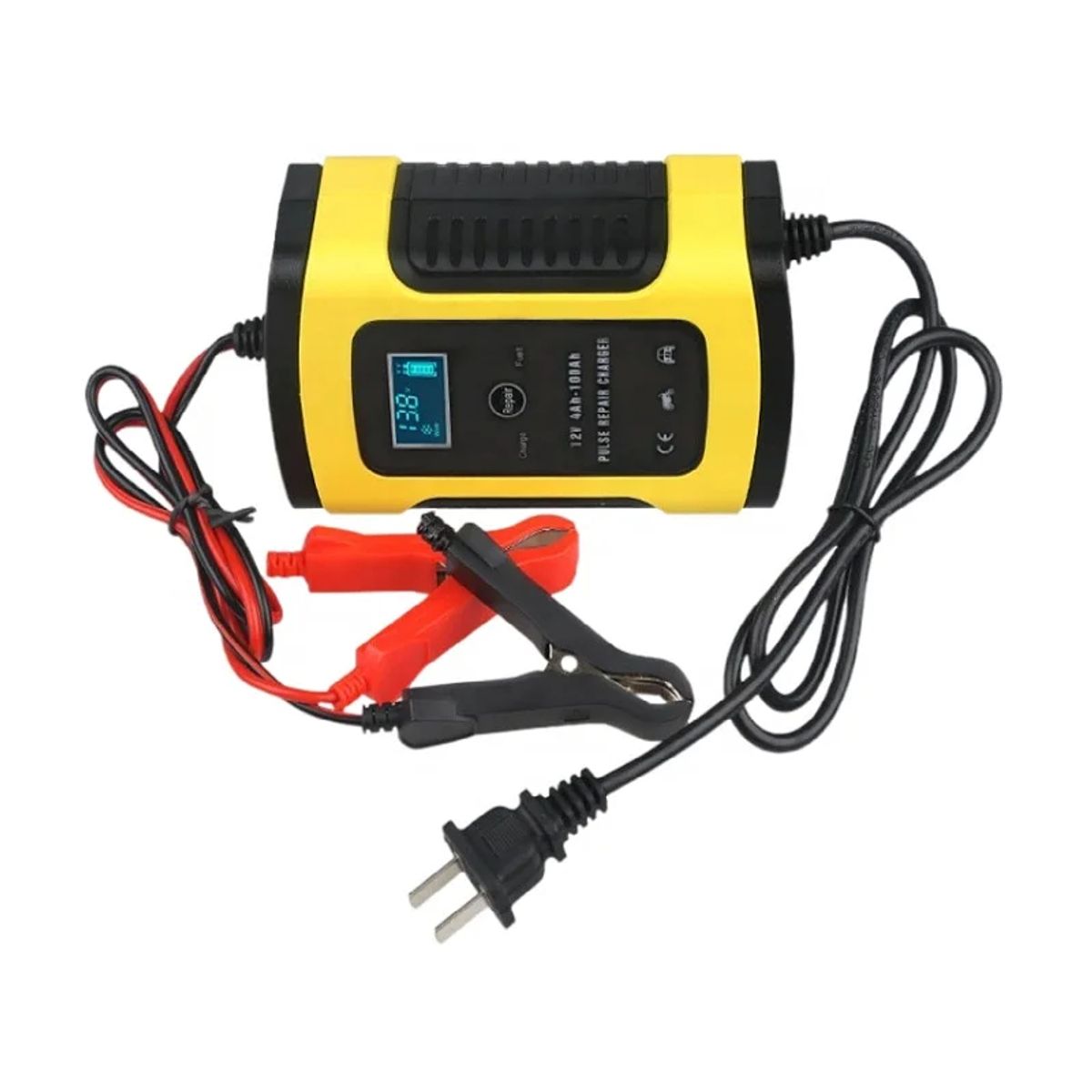 GENERICO - Cargador Bateria Portatil Para Carro - Moto Color amarillo Cargador