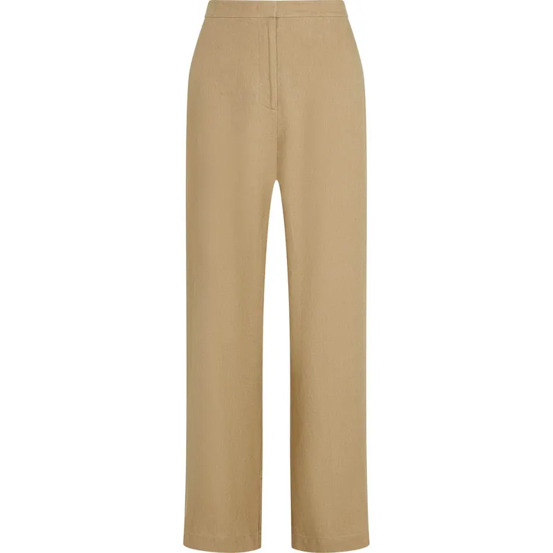 TOMMY HILFIGER - Pantalón naranja recto de traje en mezcla de lino Tommy Hilfiger