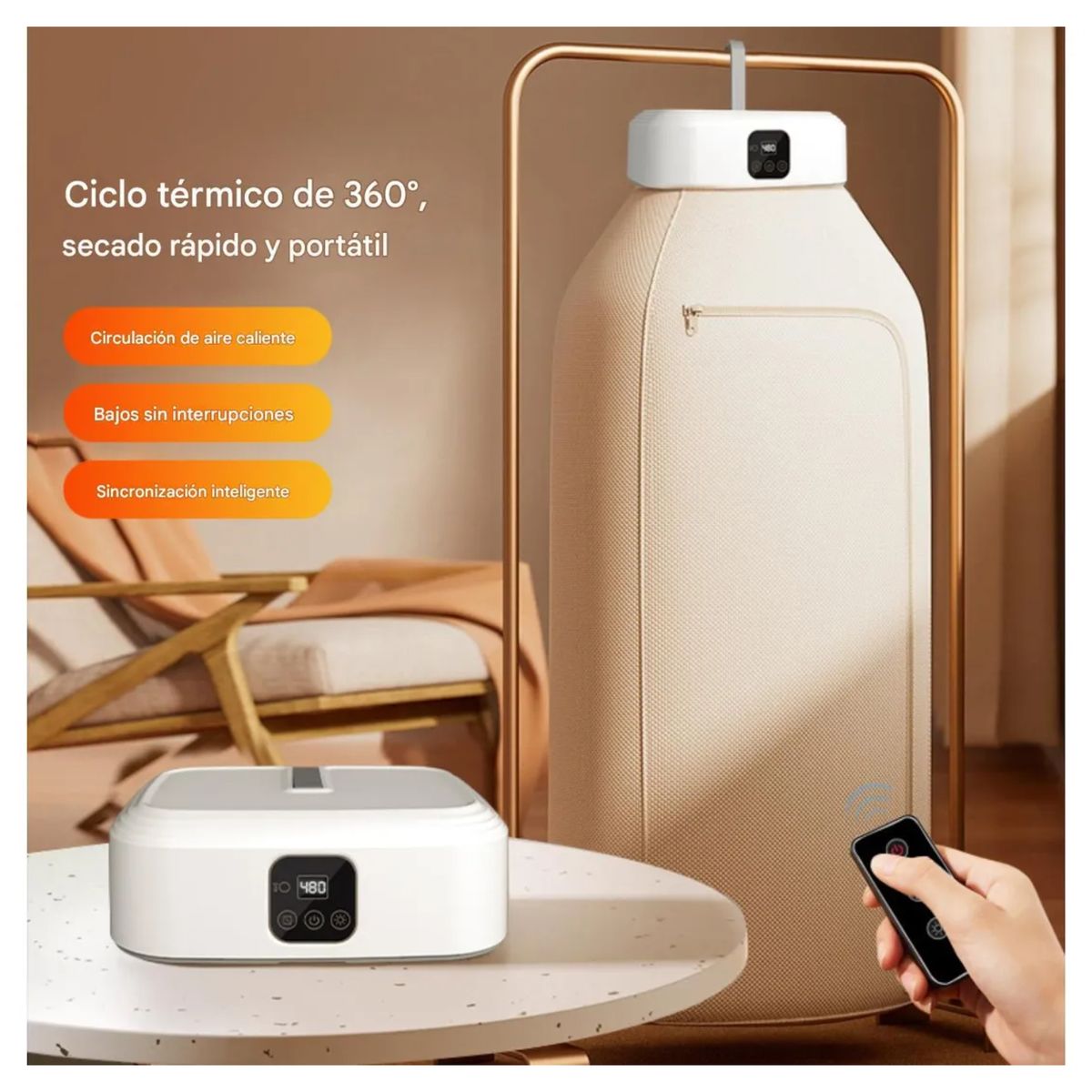 GENERICO - Secador De Ropa Portatil Digital - Seda Plumon Algodon Lino