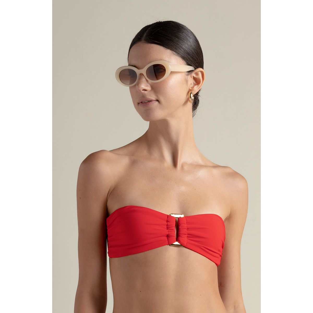TOUCHE BALNEAIRE - Bikini top strapless color rojo 0B35R61