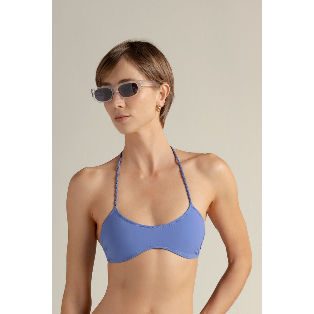 TOUCHE BALNEAIRE - Bikini top deportivo color lila 0B57L61