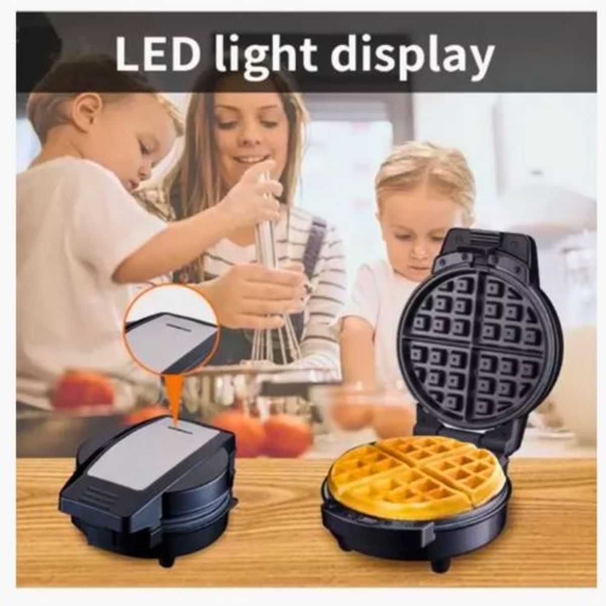 SOKANY - Waflera 3 En 1 Antiadherente Con Molde Para Donas Y Figuras