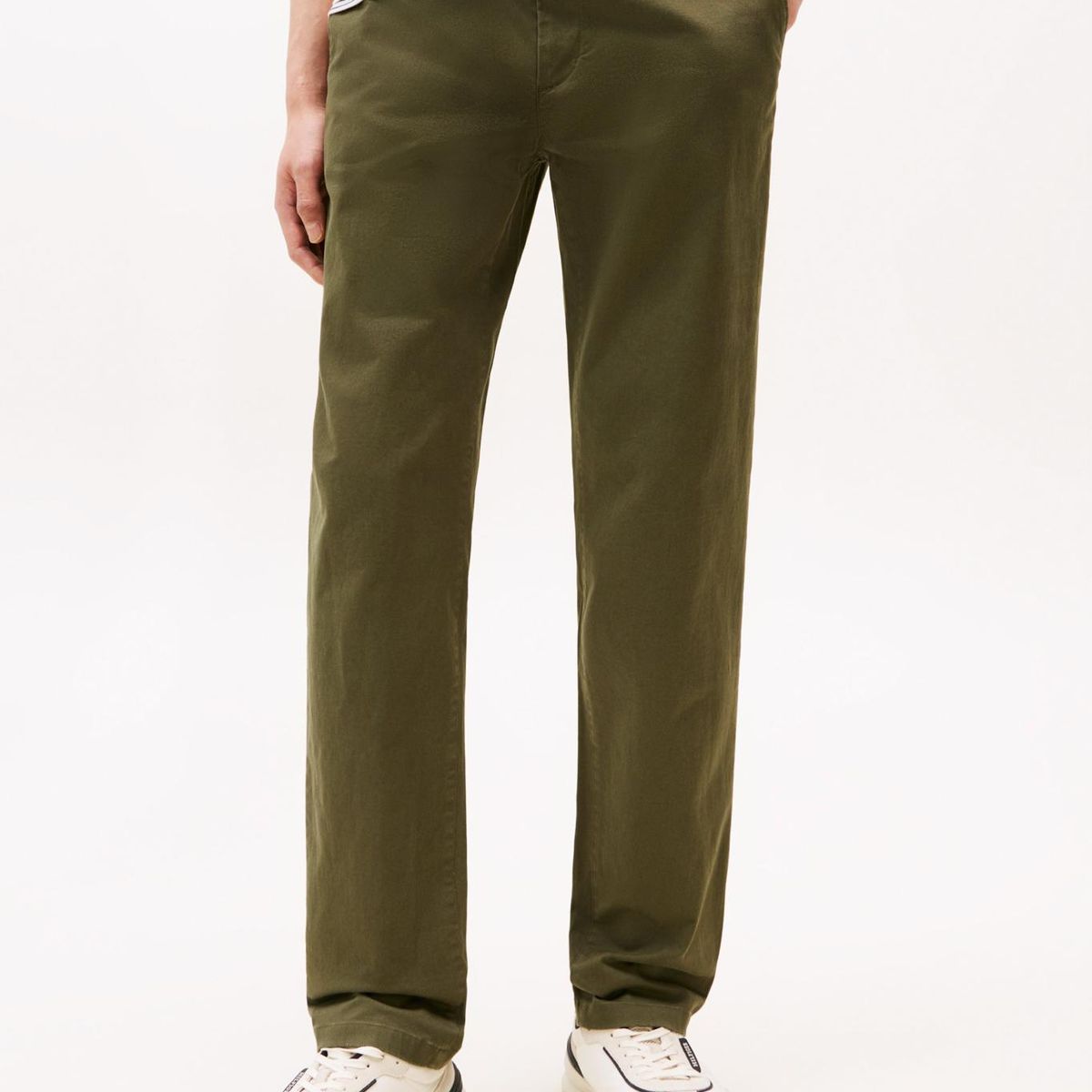 TOMMY HILFIGER - Pantalón blanco chino Denton recto de sarga Tommy Hilfiger