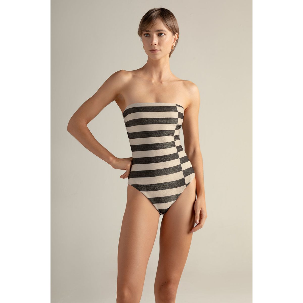 TOUCHE BALNEAIRE - Entero strapless estampado en bloques 0E67061