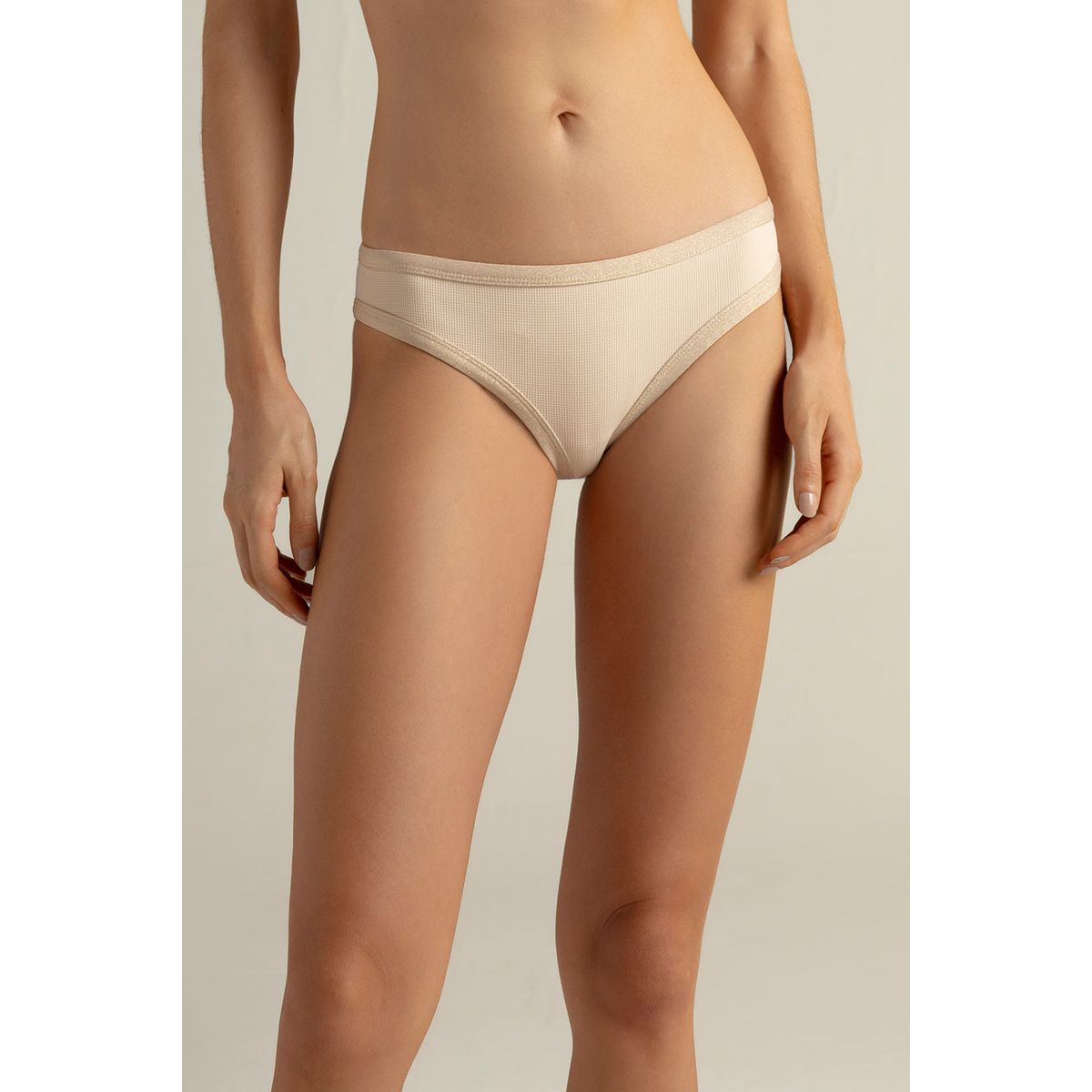 TOUCHE BALNEAIRE - Bikini bottom clásico en tela con textura 0P37B61