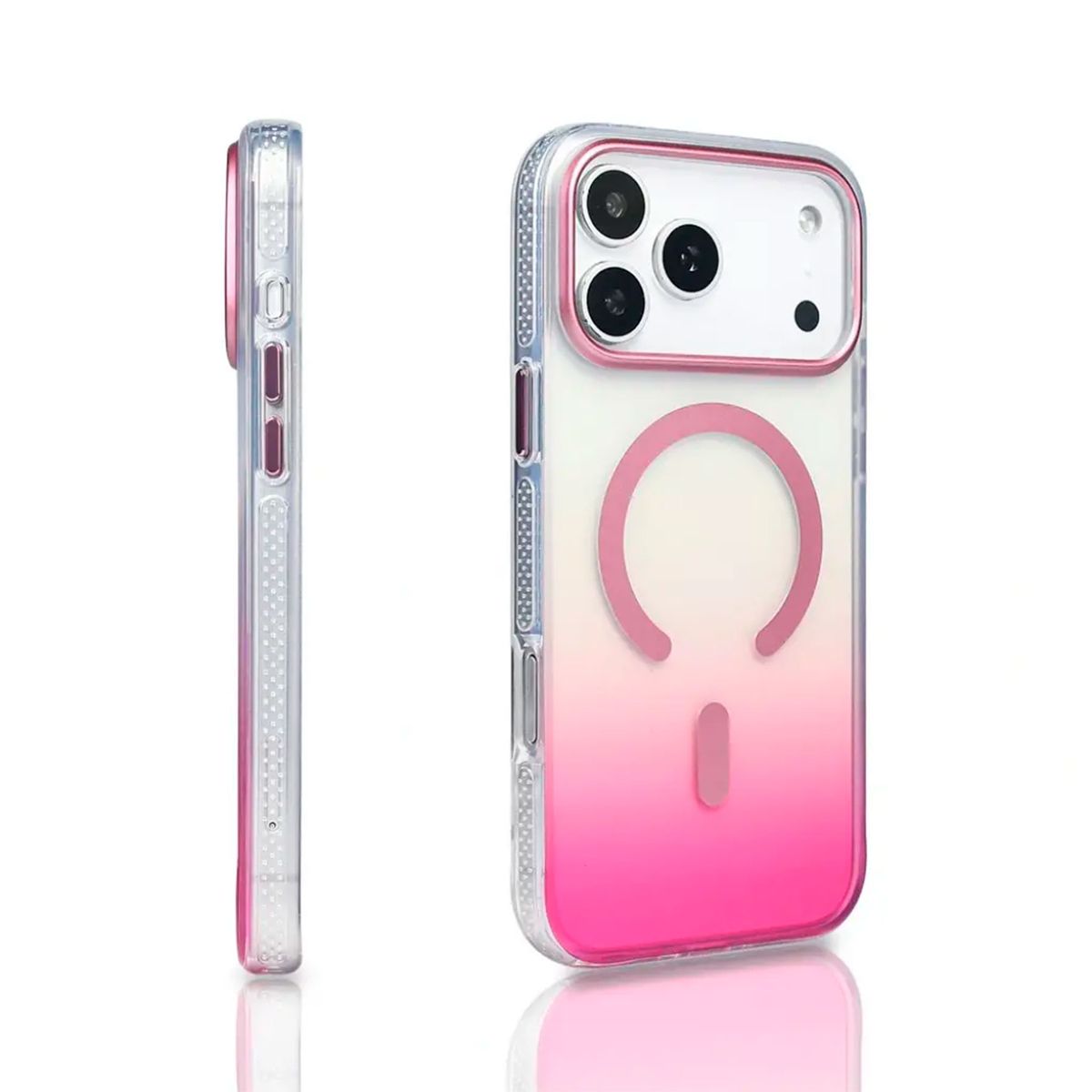 GENERICO - Estuche ColorTech Degrade MagSafe compatible iphone 17 pro max Rosado