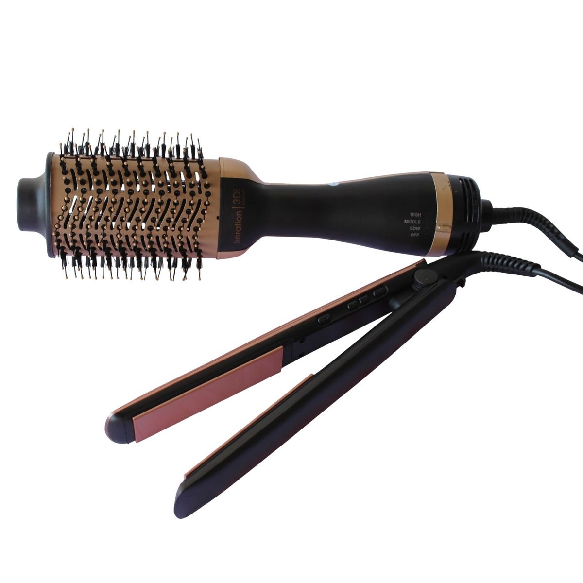 GENERICO - Combo Cepillo Y Plancha Keratina Para Cabello Sin Frizz