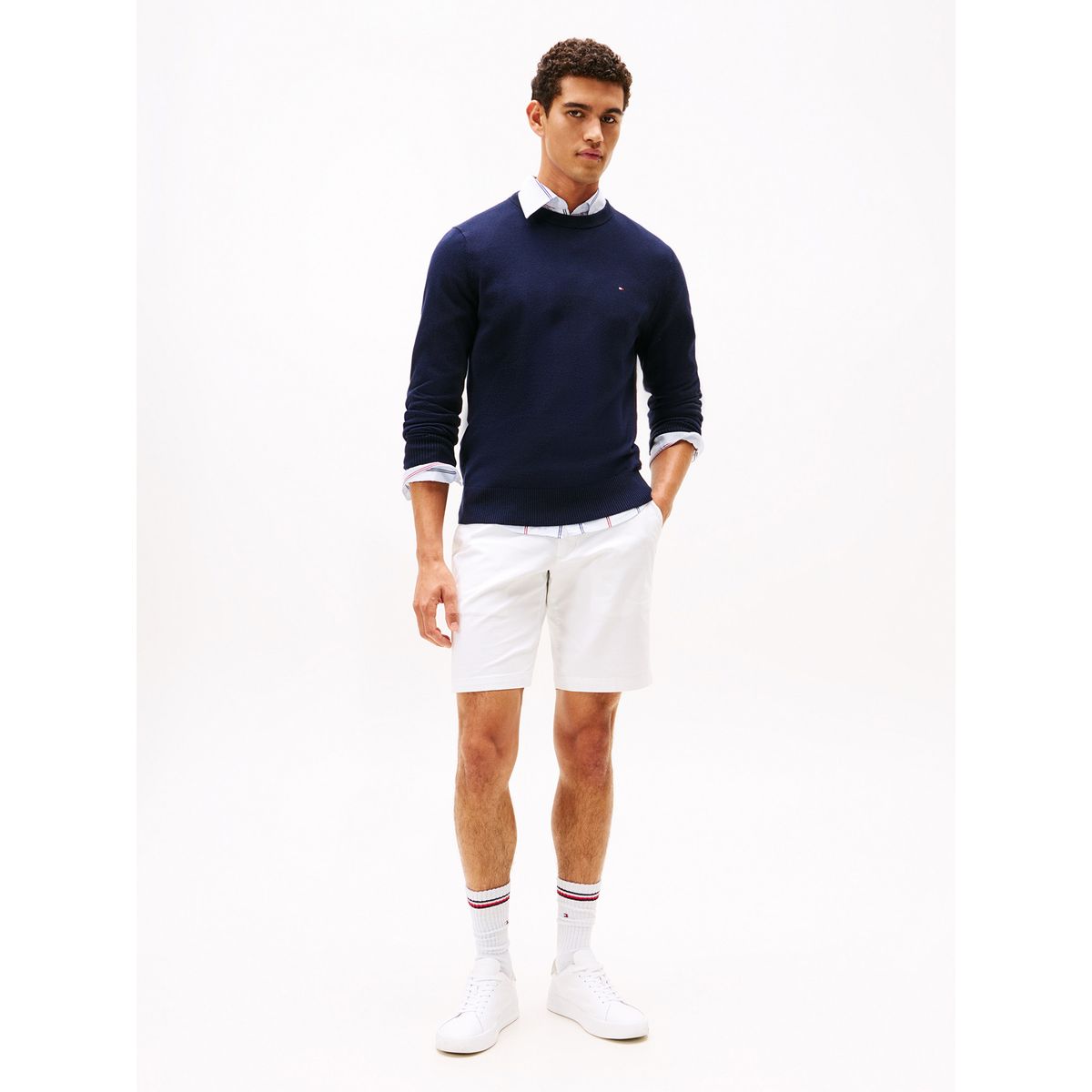 TOMMY HILFIGER - Bermudas blanco Brooklyn con cinturón Tommy Hilfiger