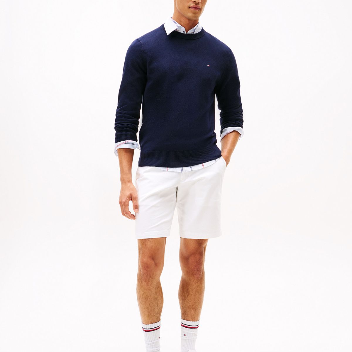 TOMMY HILFIGER - Bermudas blanco Brooklyn con cinturón Tommy Hilfiger