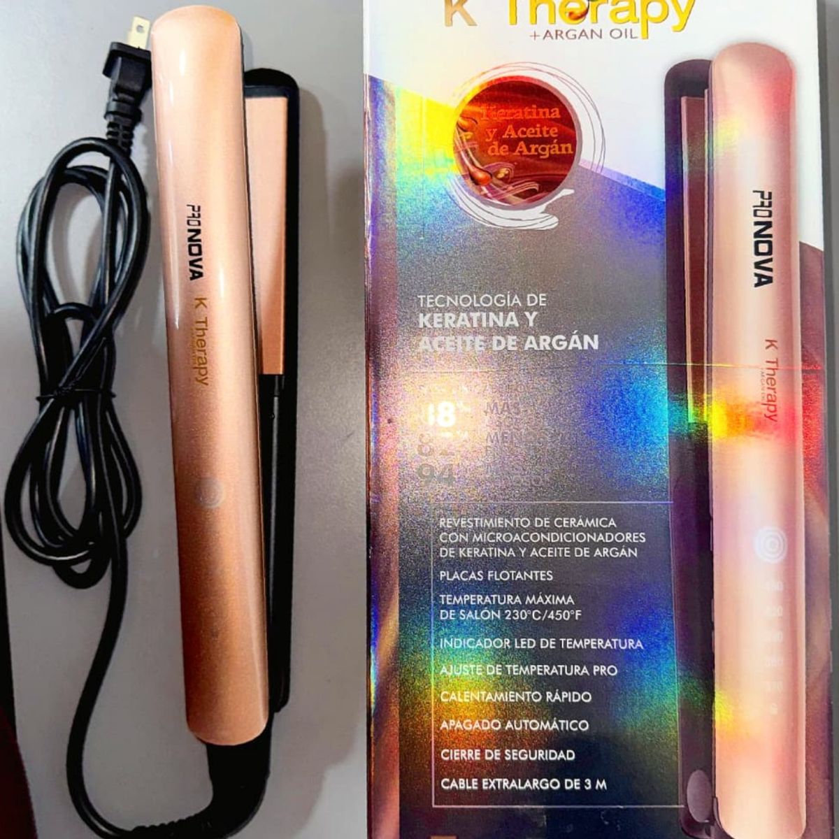 GENERICO - Plancha Para Cabello Pronova Keratina-Pinza Viajera Gratis