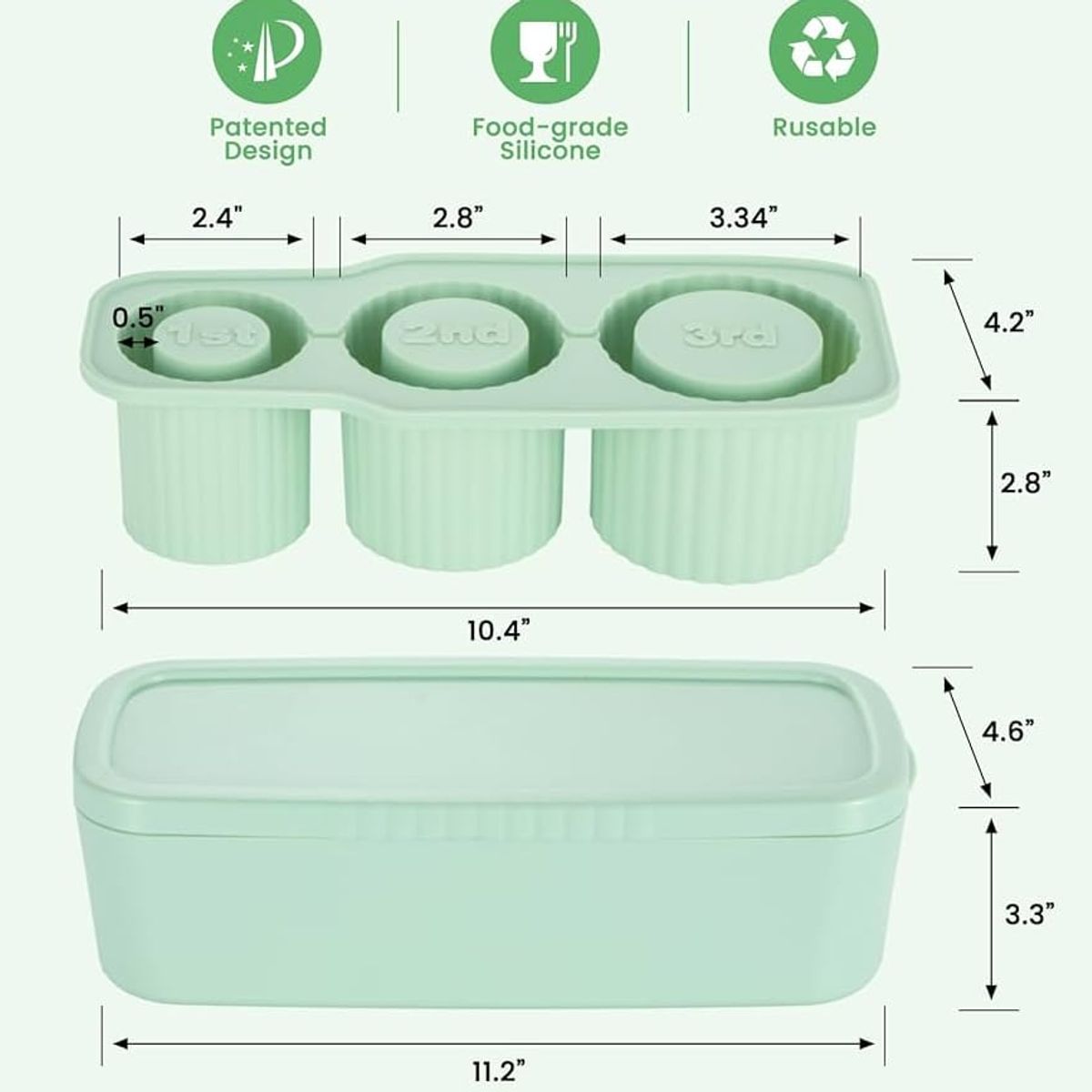 GENERICO - Molde Hielo Silicona Para Vaso Termo Stanley Bandeja Hielera