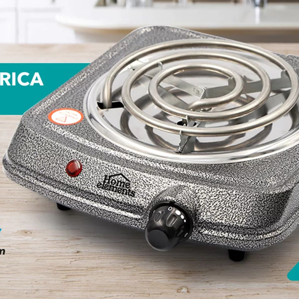 HOME ELEMENTS - ESTUFA ELÉCTRICA 1 PUESTO GRIS