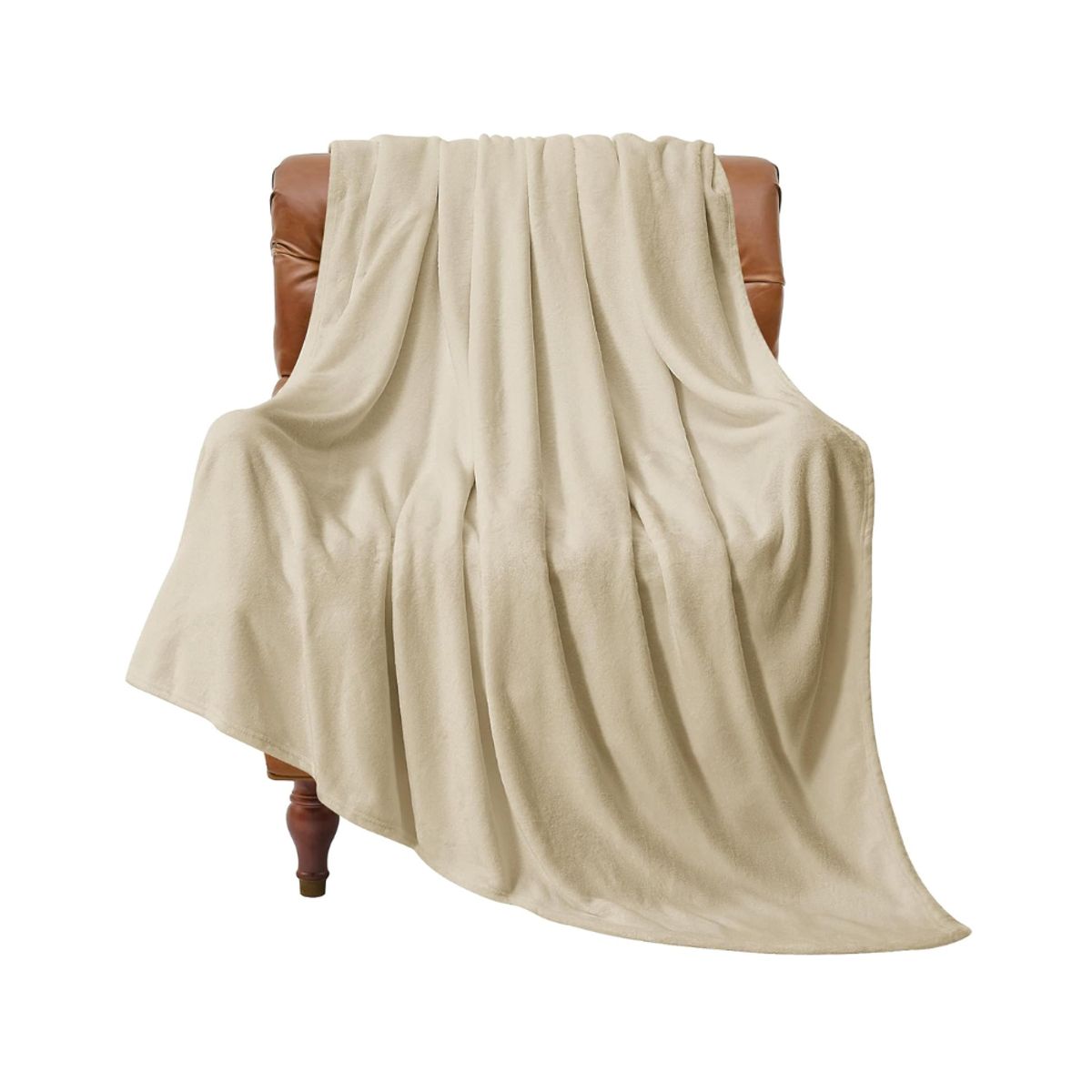 PASTELL - Cobija manta frazada piel ángel térmica unicolor Camel