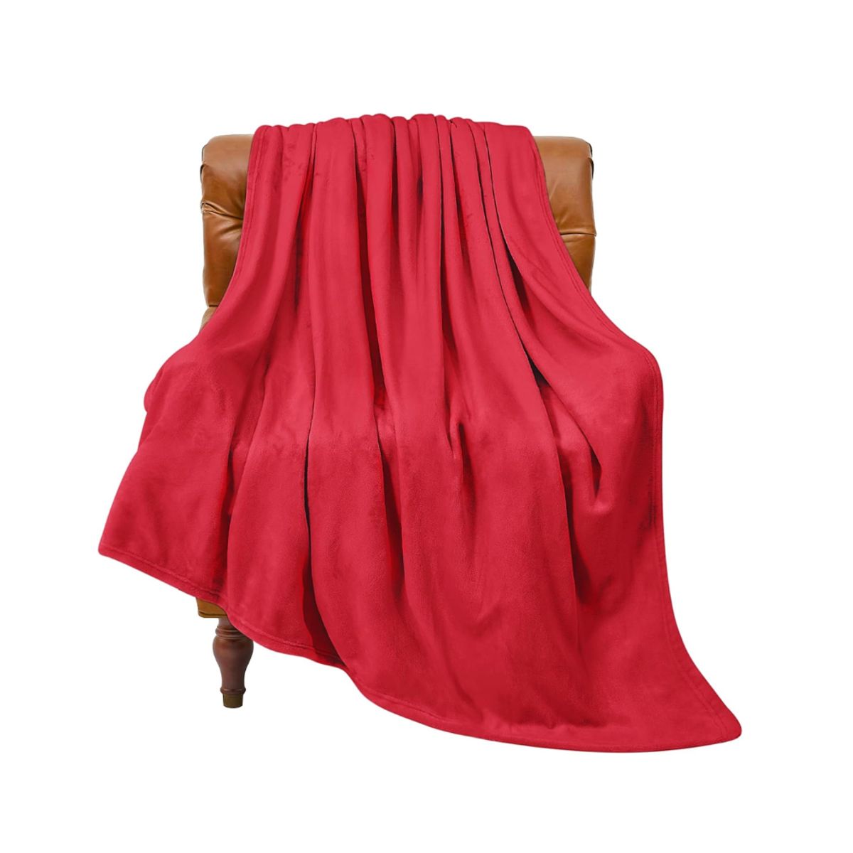 PASTELL - Cobija manta frazada piel ángel térmica unicolor rojo