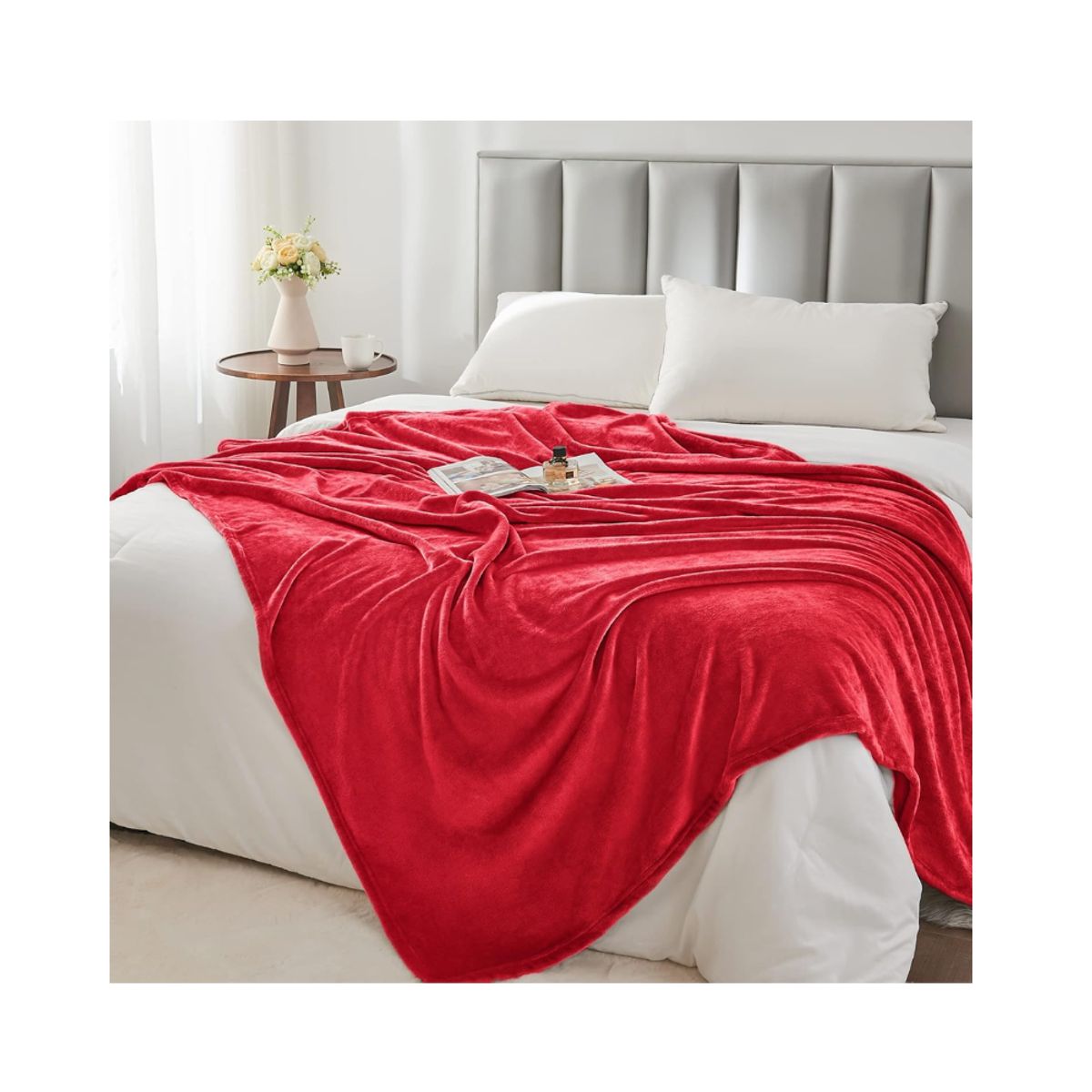 PASTELL - Cobija manta frazada piel ángel térmica unicolor rojo
