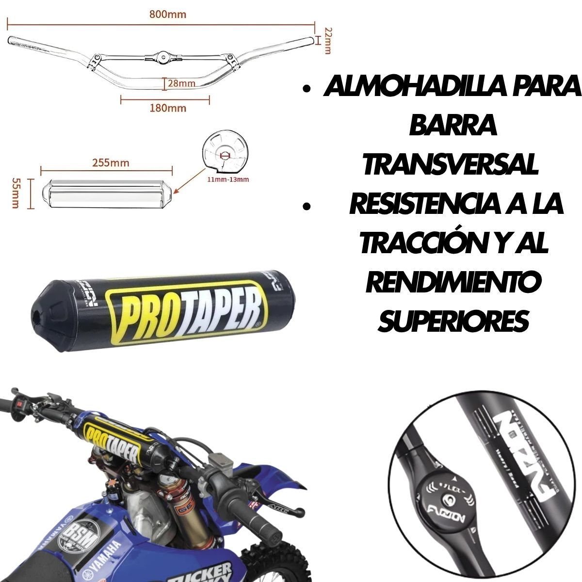GENERICO - Manubrio cabrilla protaper fuzion completo grueso moto lujos