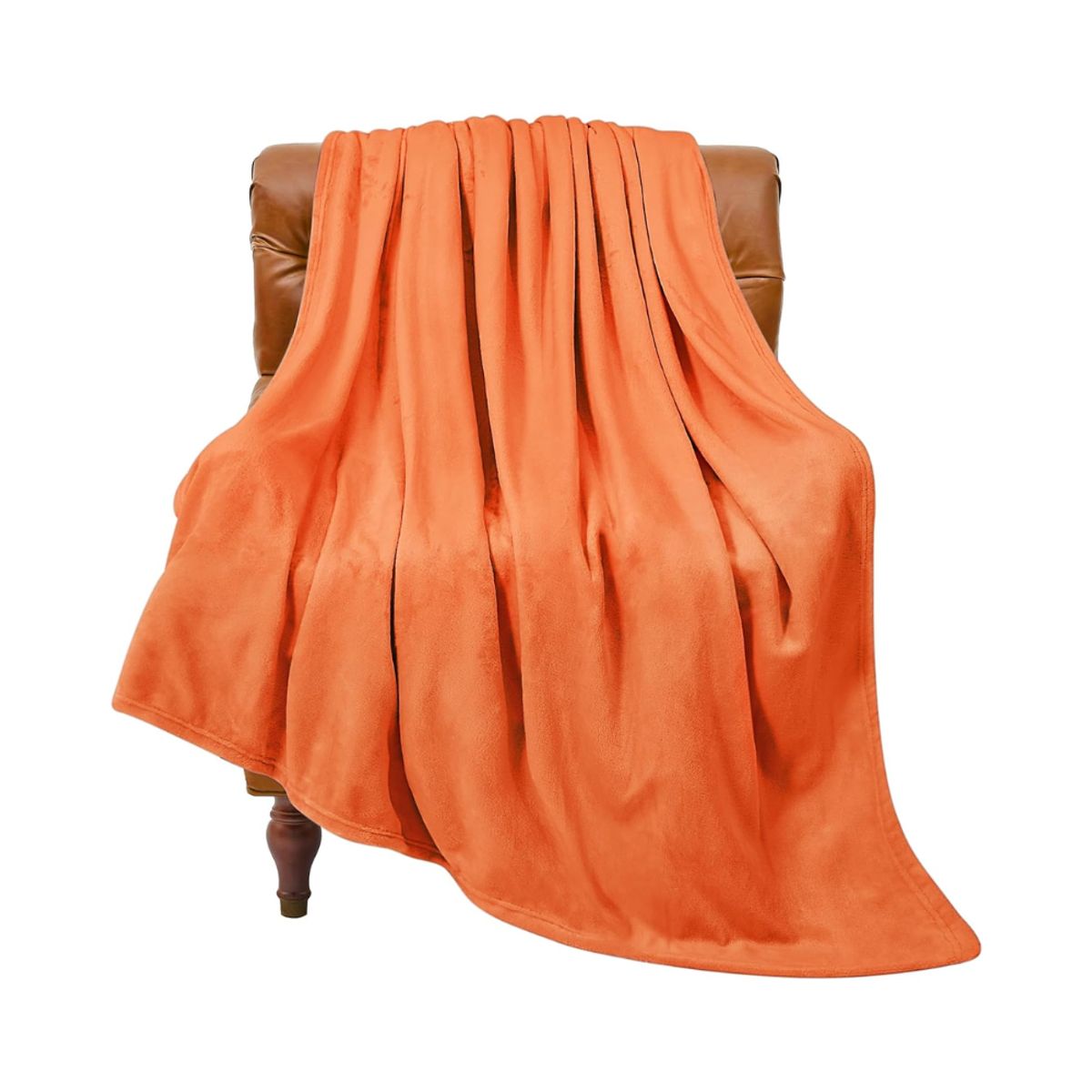 PASTELL - Cobija manta frazada piel ángel térmica unicolor naranja