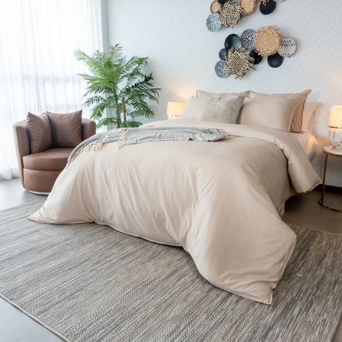 AMARE HOME - Duvet Cover Dolcce Caramelo para cama Queen - Amare Home
